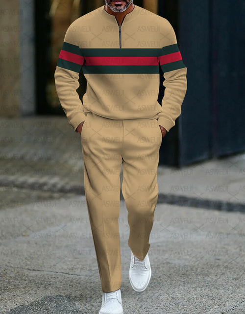 Load image into Gallery viewer, 3D Printed Tracksuit Set - Half Zip Sweatshirt &amp; Pants
