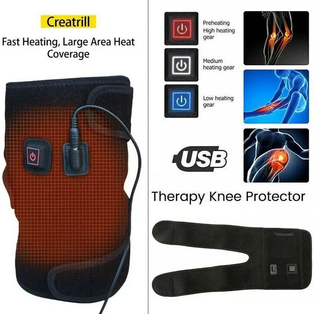 "Electric Heated Knee Pads - Pain Relief & Arthritis Therapy"