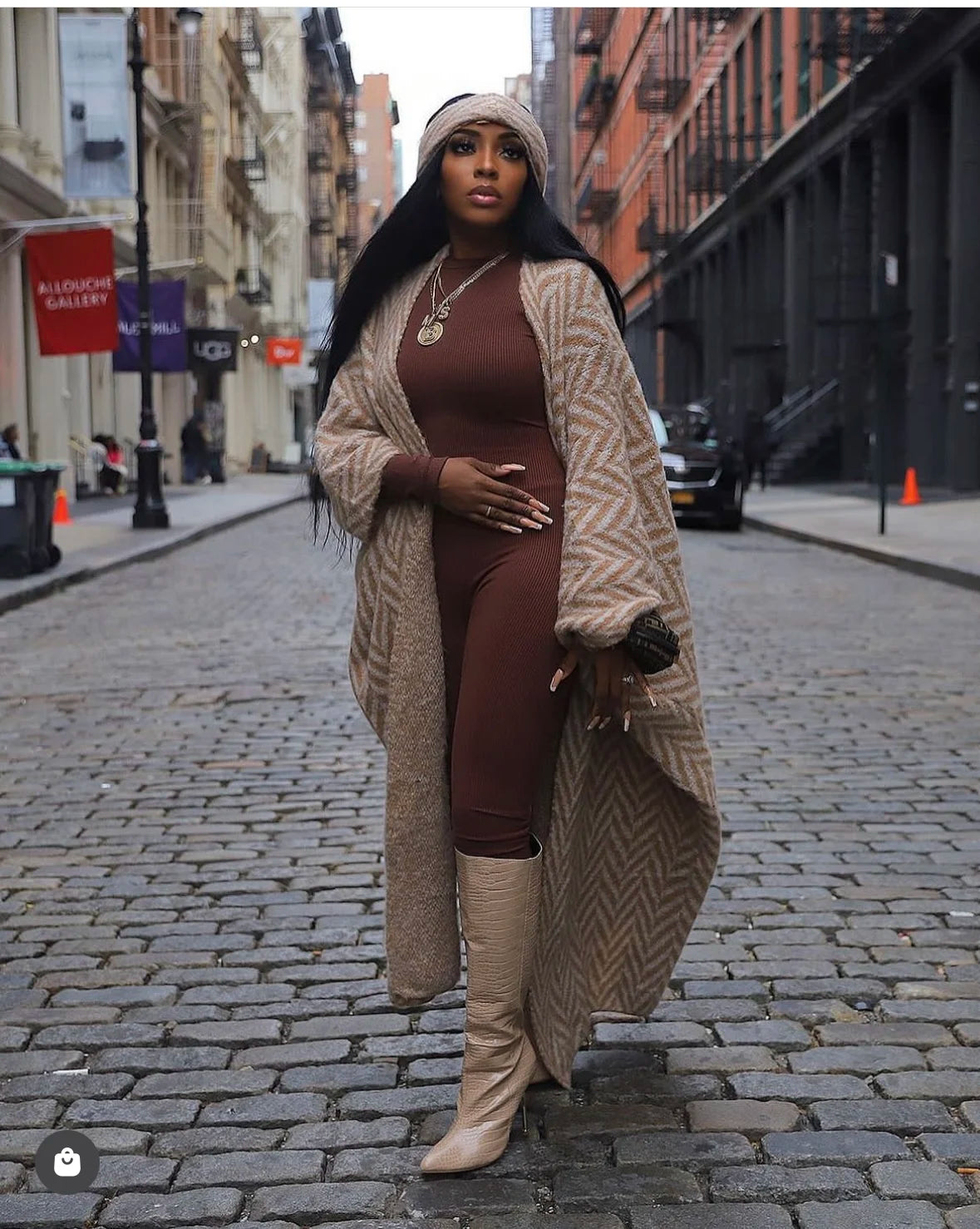 Women's African Print Kimono Cardigan - Luxury Long Winter Jacket