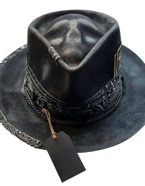 Load image into Gallery viewer, Black Gothic Cowboy Hat - Skull Halloween Party Festival Headwear
