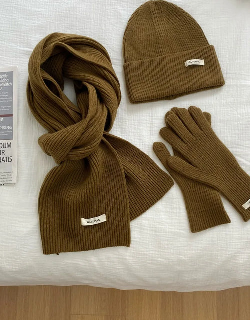 Load image into Gallery viewer, Women's Knitted Hat, Scarf &amp; Glove Set - Warm Winter Accessories
