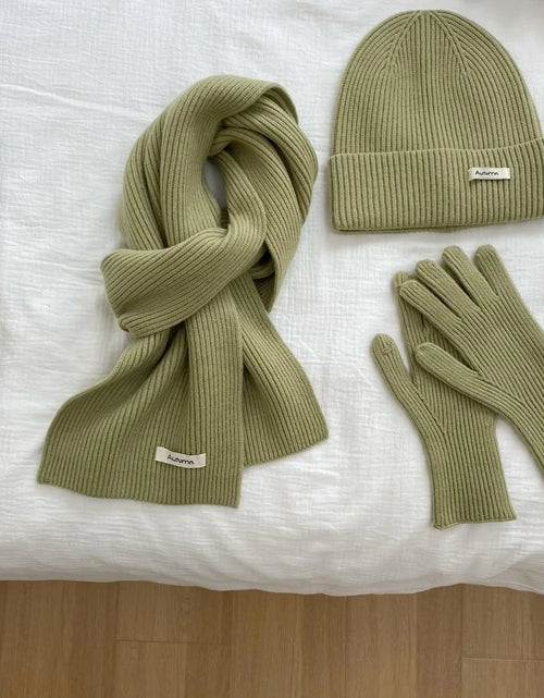 Load image into Gallery viewer, Women's Knitted Hat, Scarf &amp; Glove Set - Warm Winter Accessories
