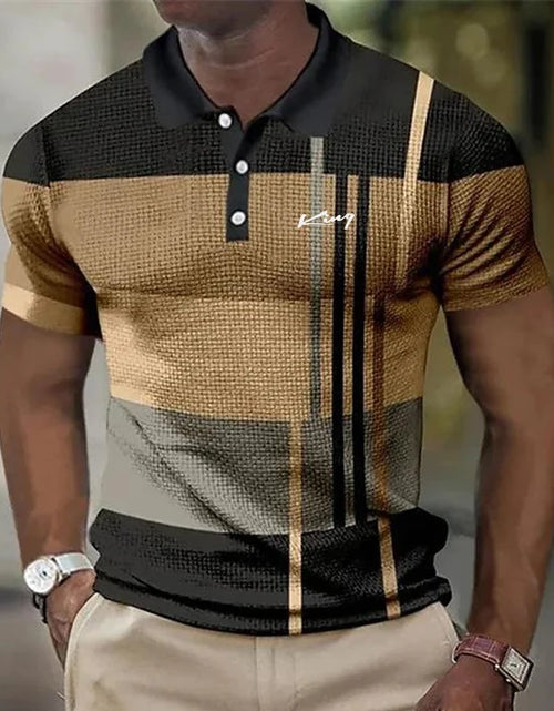 Load image into Gallery viewer, Men's Polyester Polo Shirt - Casual Solid Color Short Sleeve Summer Top
