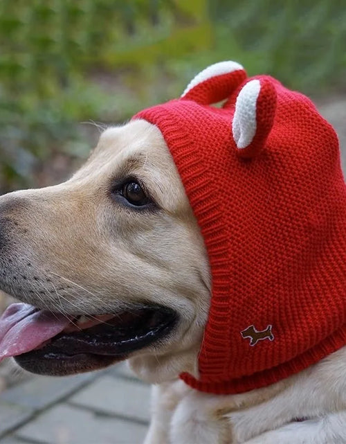 Load image into Gallery viewer, Winter Warm Big Dog Hat Cap Thickened Knit Pet Headwear Headgear for Medium Large Dogs Labrador mascotas Costume Accessories
