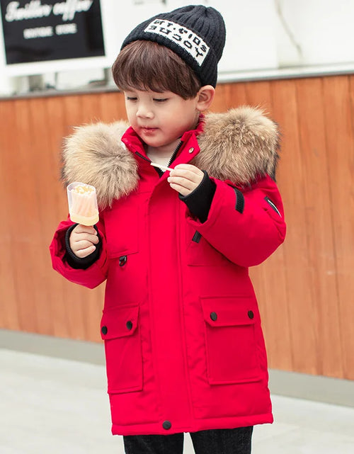 Load image into Gallery viewer, Premium Children's Winter Hooded Down Jacket - 80% White Duck Down Parka Coat for Kids 2-12 Years
