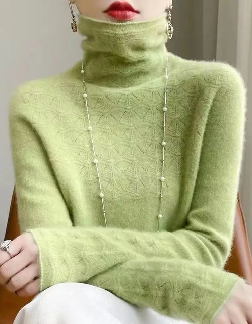 Load image into Gallery viewer, Women's 100% Merino Wool Pullover Sweater - High Neck Winter Sweater
