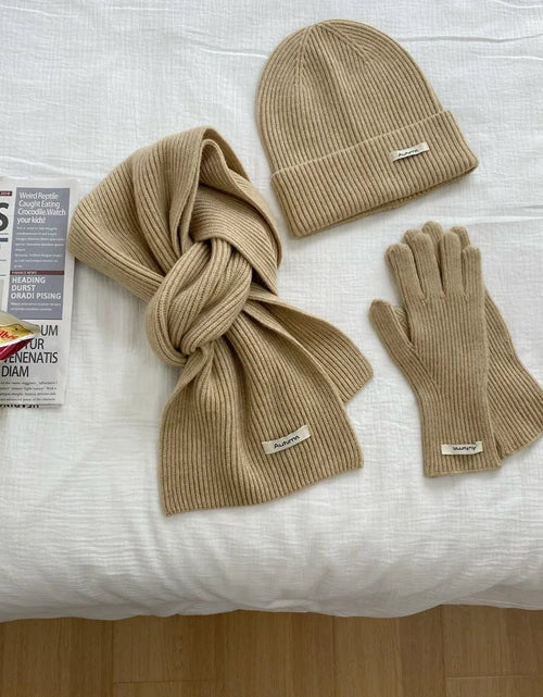 Load image into Gallery viewer, Women's Knitted Hat, Scarf &amp; Glove Set - Warm Winter Accessories
